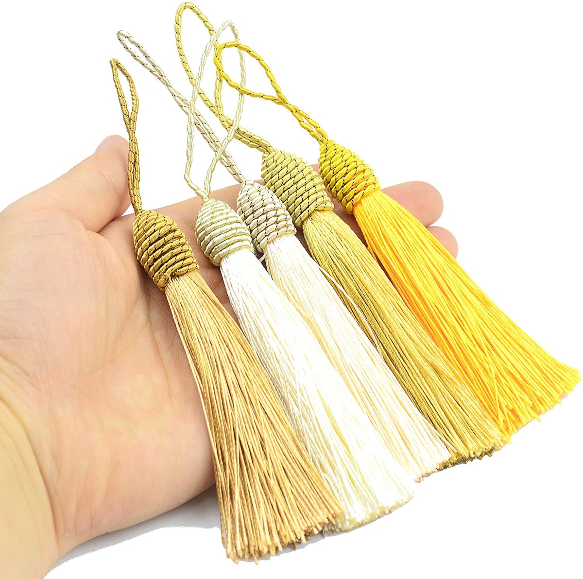 6 Inch Silky Floss Bookmark Tassels with 2-Inch Cord Loop and Small Chinese Knot for Jewelry mixed 